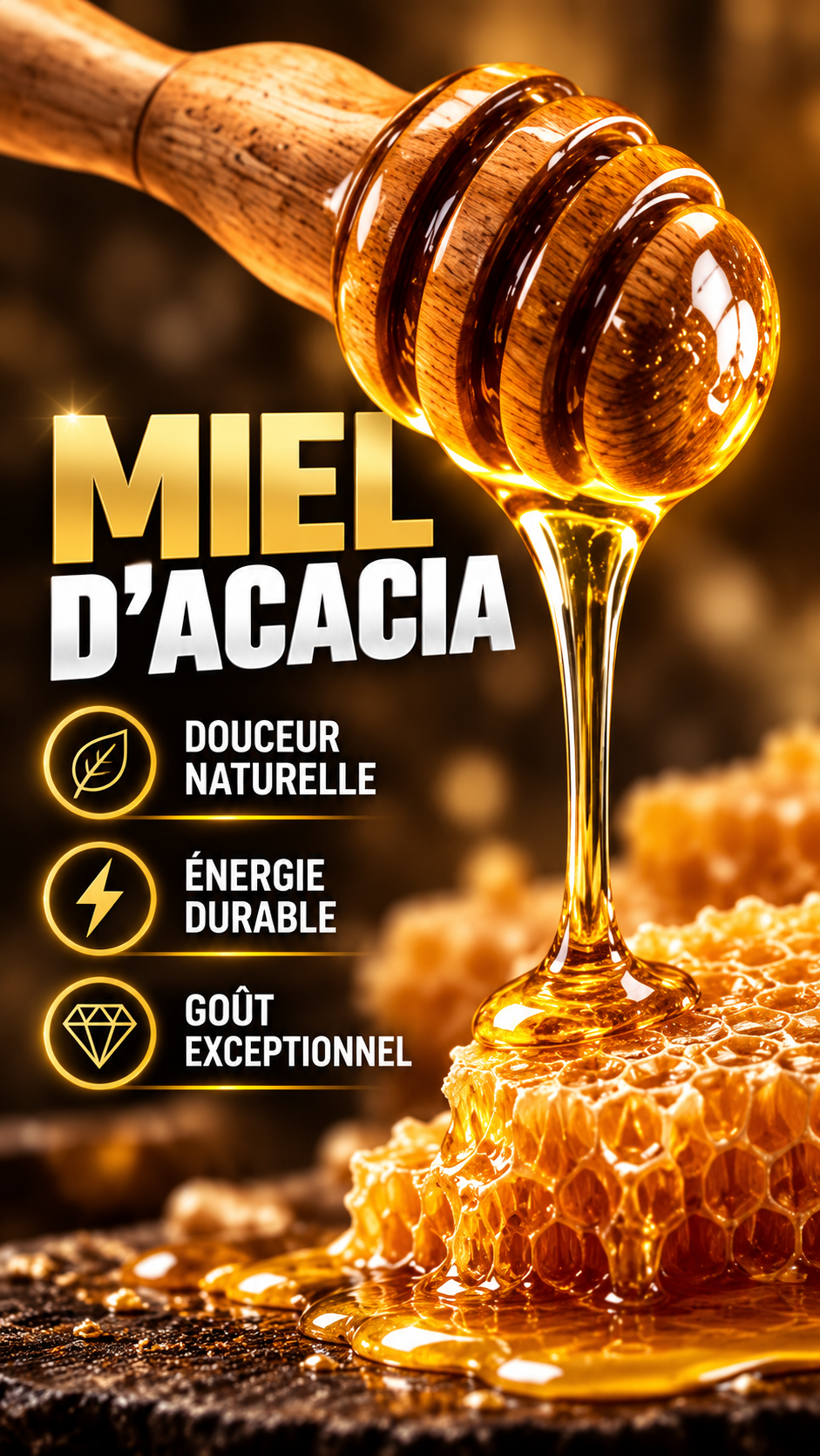 🌟 SHILAJIT PURE STICK GAMME OR – Miel d'Acacia & Safran du Kashmir - FORCE, ÉNERGIE & VITALITÉ NATURELLE